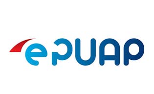 Grafika przedstawia niebieski napis ePUAP