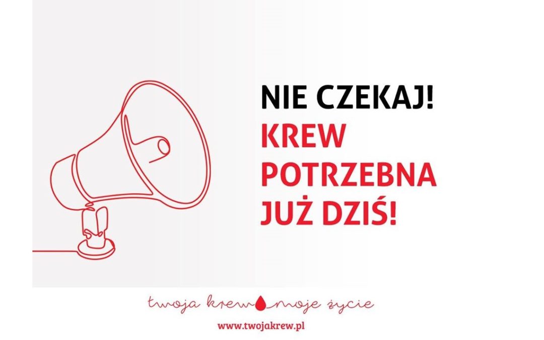 Lipcowa zbiórka krwi Niedziela, 26 lipca 2020 09:00 – 13:00