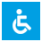 Grafika przedstawia człowieka na wózku inwalidzkim
