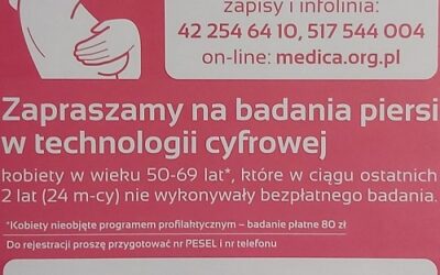 Bezpłatna mammografia dla Pań w wieku 50-69 lat