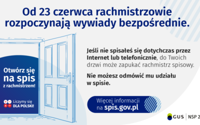 Od 23 czerwca br. rachmistrzowie spisowi rozpoczynają wywiady bezpośrednie