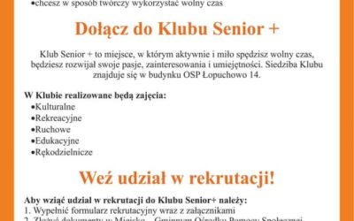 Rozpoczęcie naboru uczestników do Klubu Seniora w Łopuchowie na rok 2022