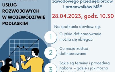 Dofinansowanie usług rozwojowych –  zapisy na spotkanie informacyjne