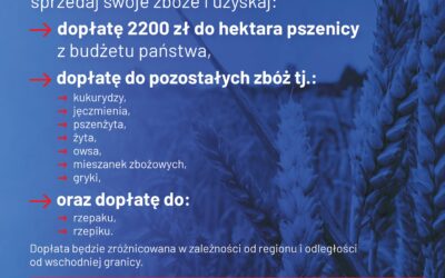 Ogłoszenie dla rolników dot. sprzedaży zbóż