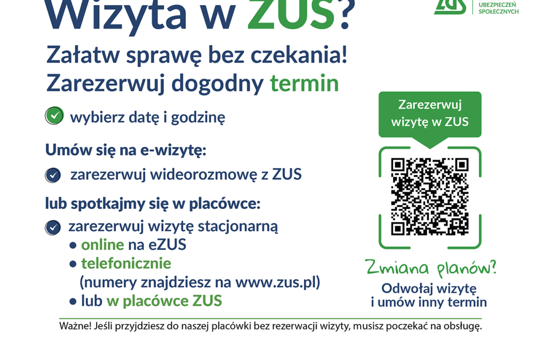 Rezerwuj wizyty w Zakładzie Ubezpieczeń Społecznych i wygodnie załatwiaj swoje sprawy